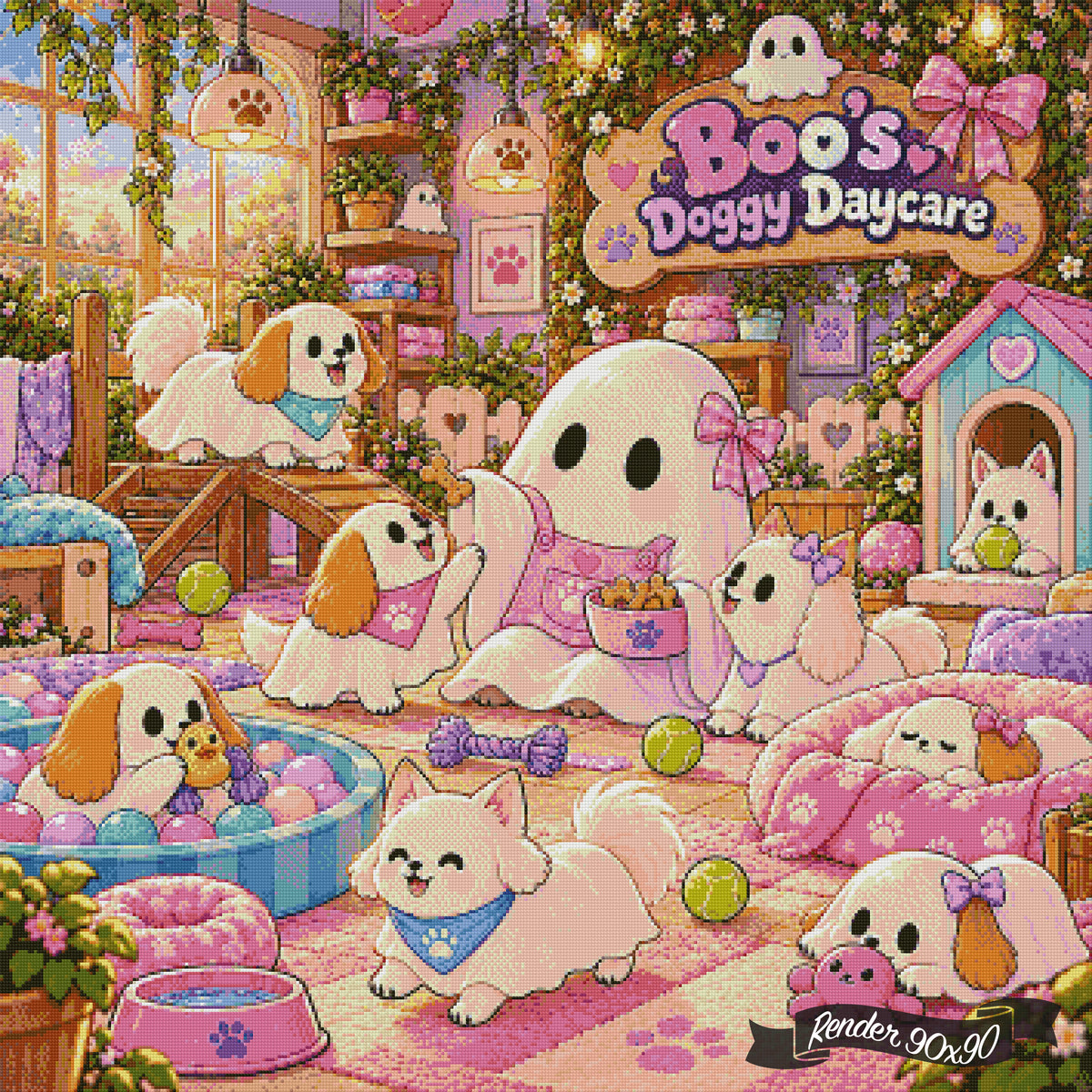 Boo's Doggy Daycare ©The One With The Diamond Art