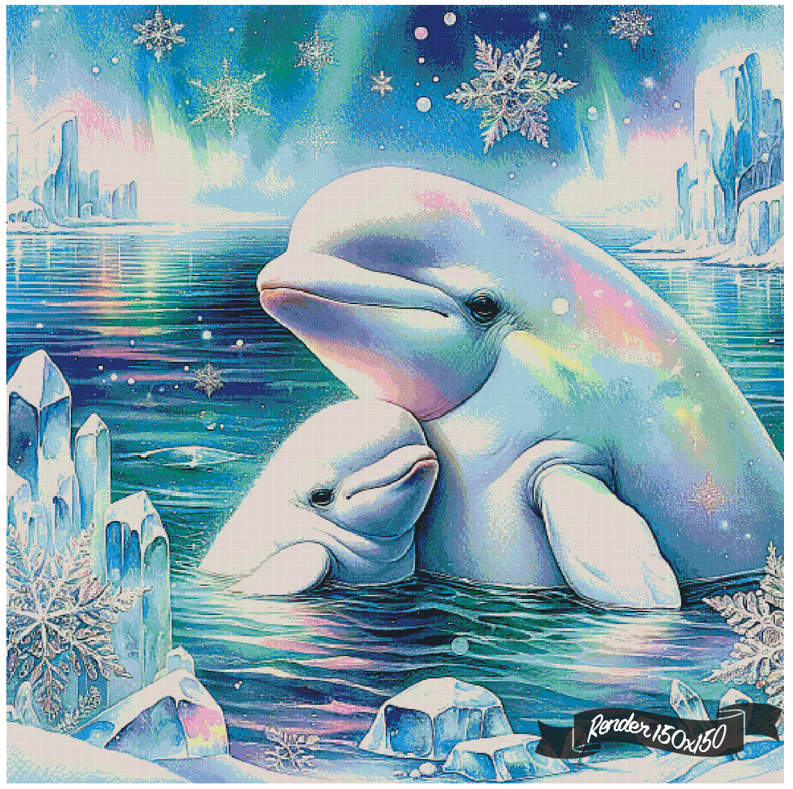 Aurora Belugas ©Cocomarshmallow Art