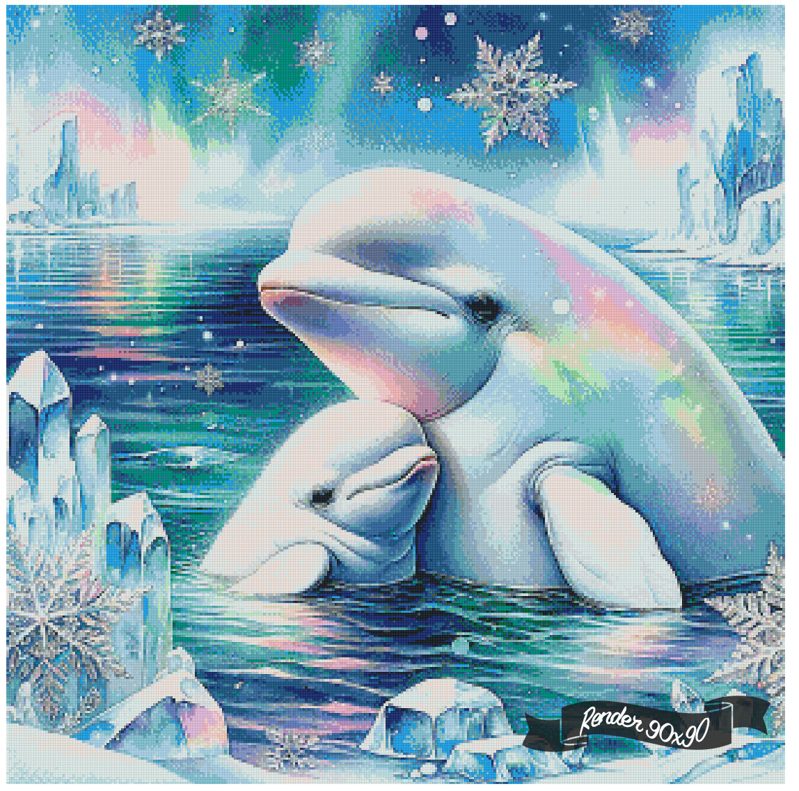 Aurora Belugas ©Laura @cocomarshmallow_art