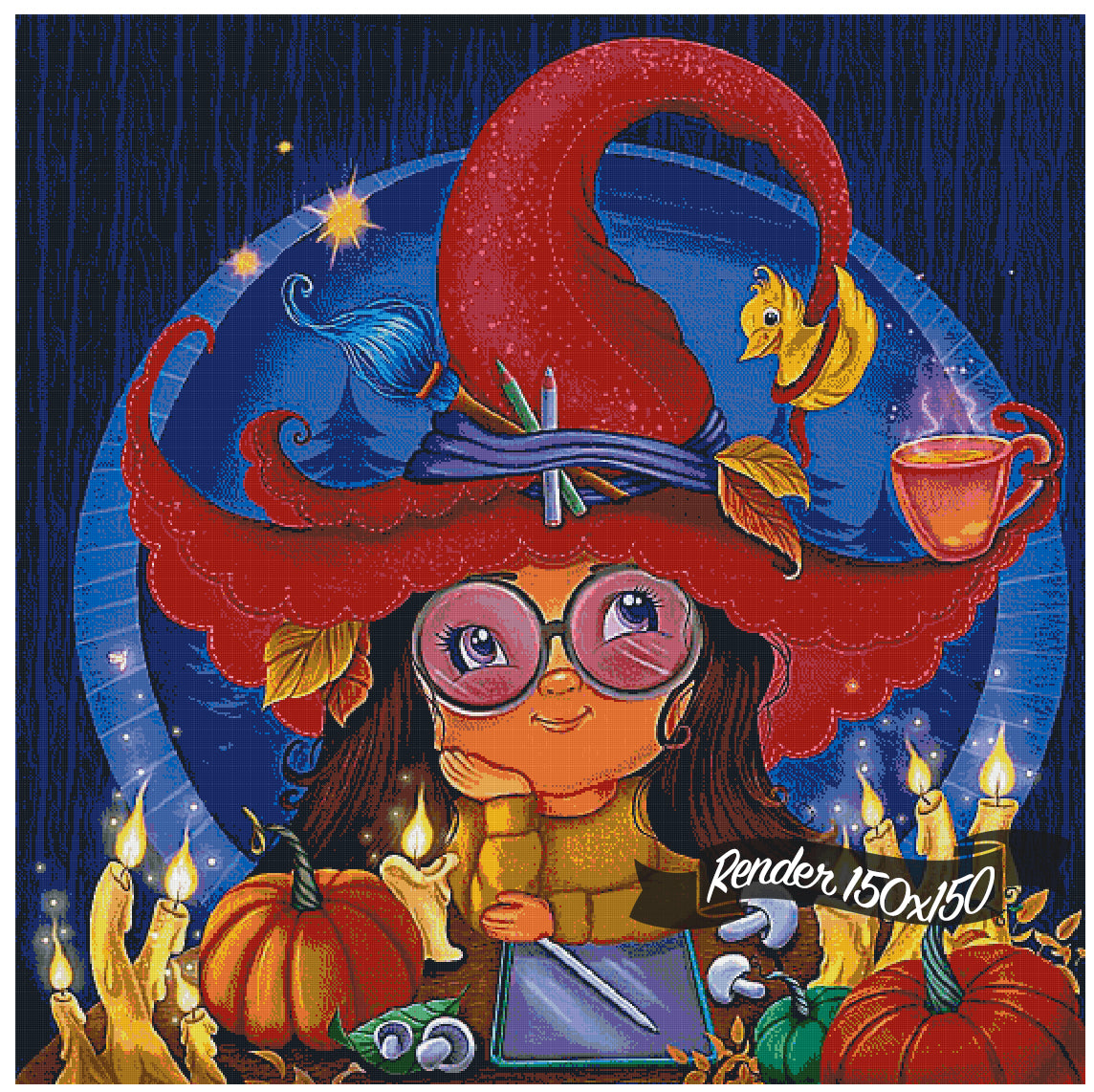 Autumn Witch ©Jenoviya Art – The One With The Diamond Art