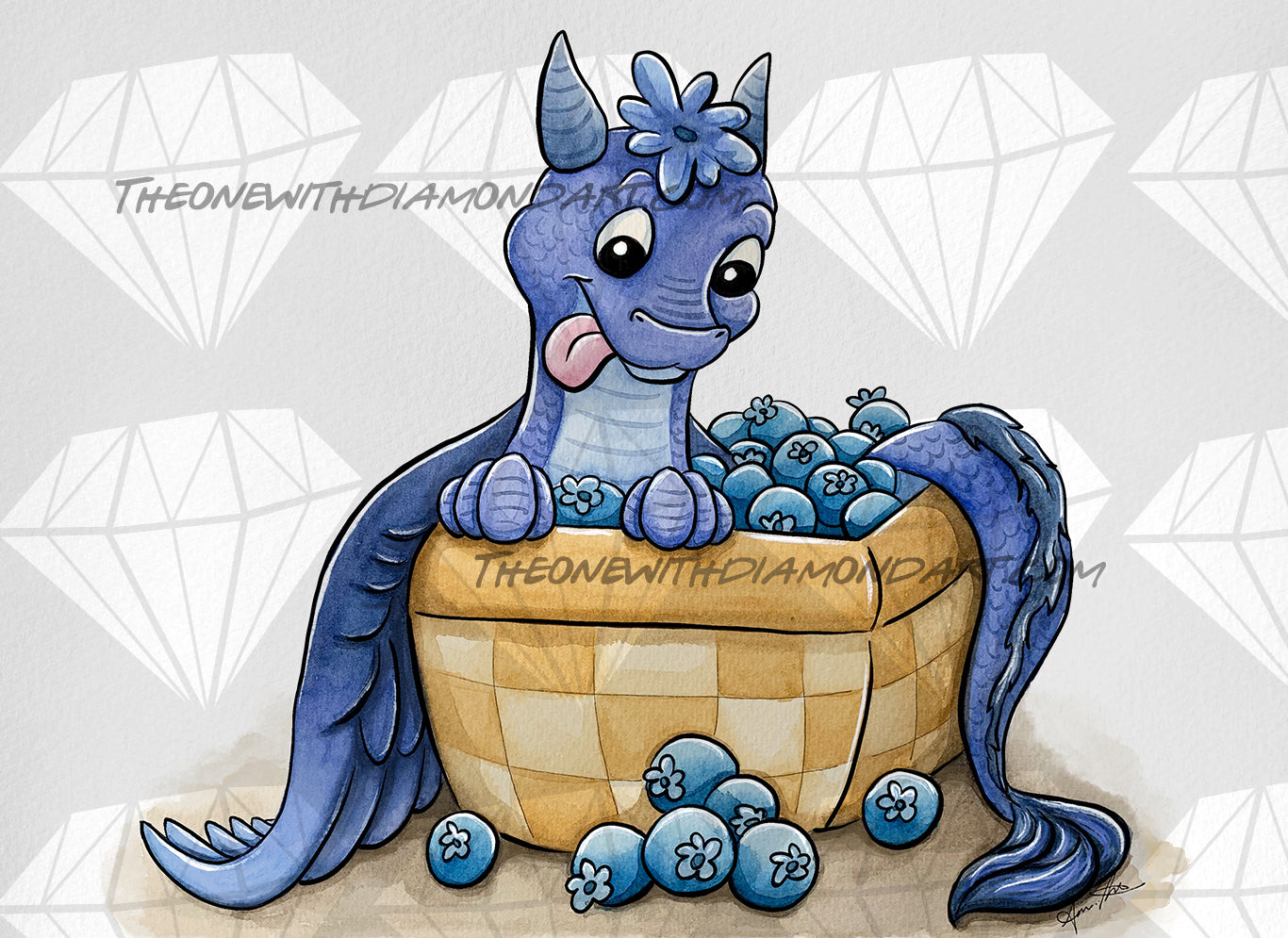 Blueberry Dragon ©Parente Illustration