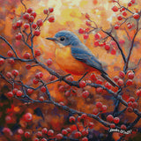 Bluebird Among The Berry Boughs ©StacyDealArt