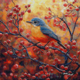 Bluebird Among The Berry Boughs ©StacyDealArt