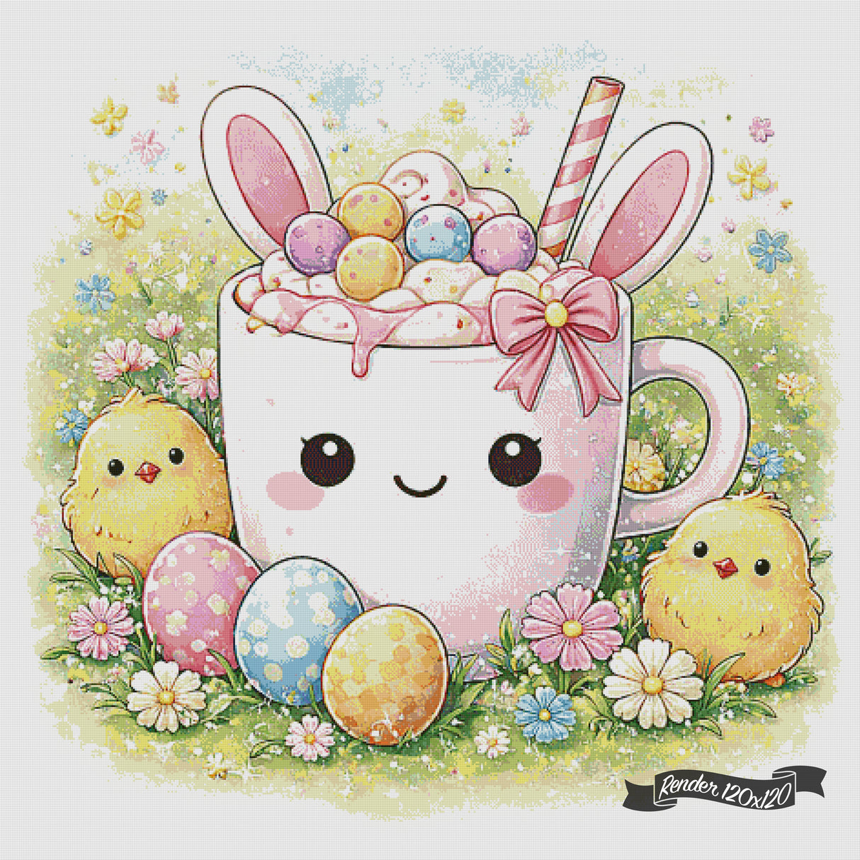 Cozy Cups - April ©The One With The Diamond Art