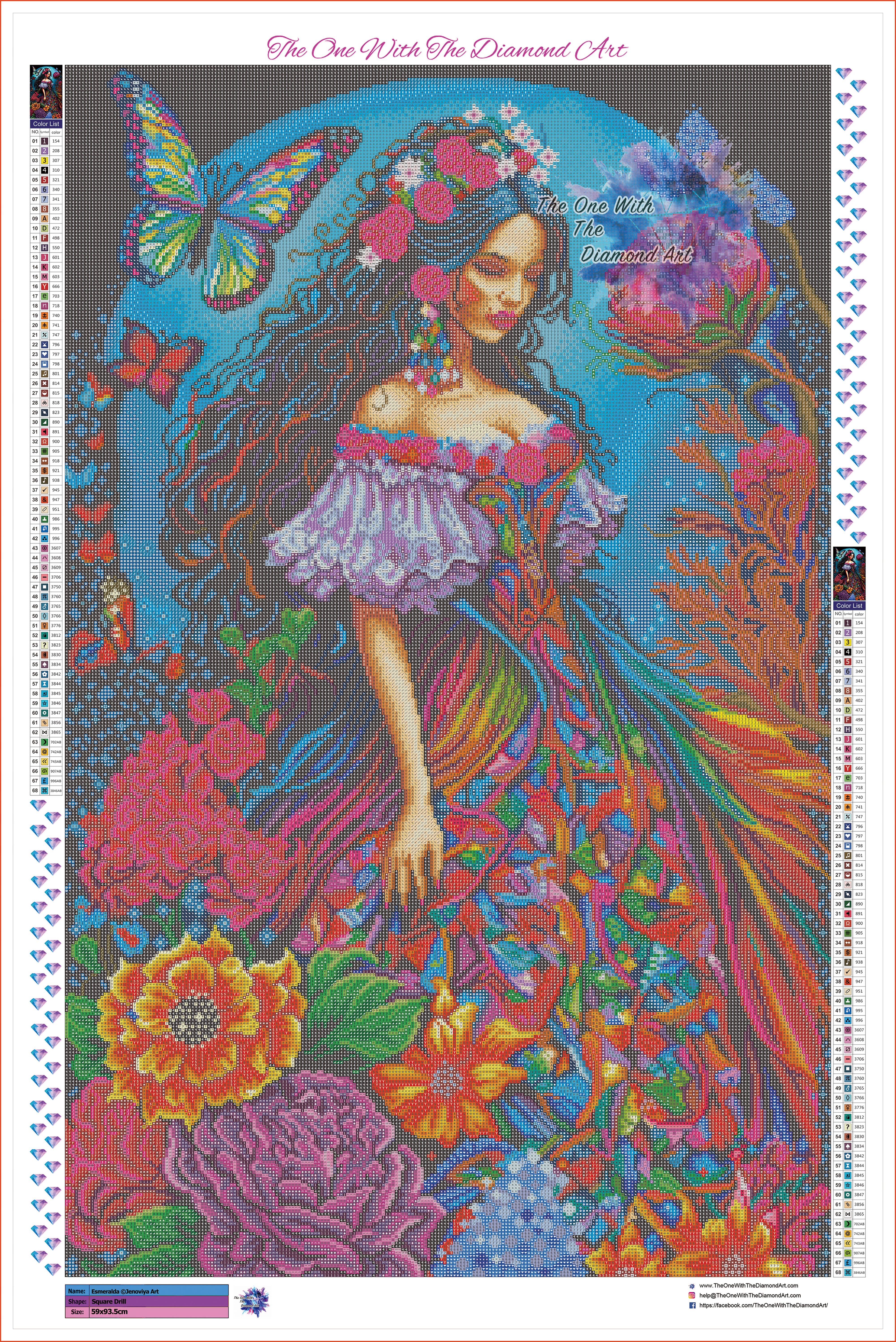 Hand-Rendered* Esmeralda ©Jenoviya Art – The One With The Diamond Art