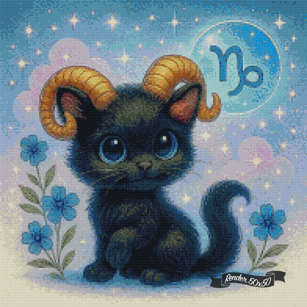 Capricorn Kitten ©The One With The Diamond Art