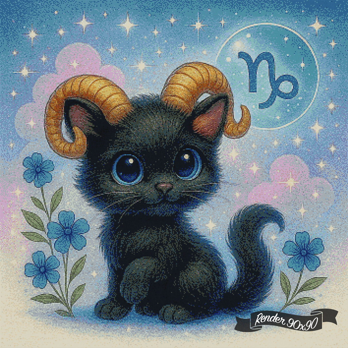 Capricorn Kitten ©The One With The Diamond Art