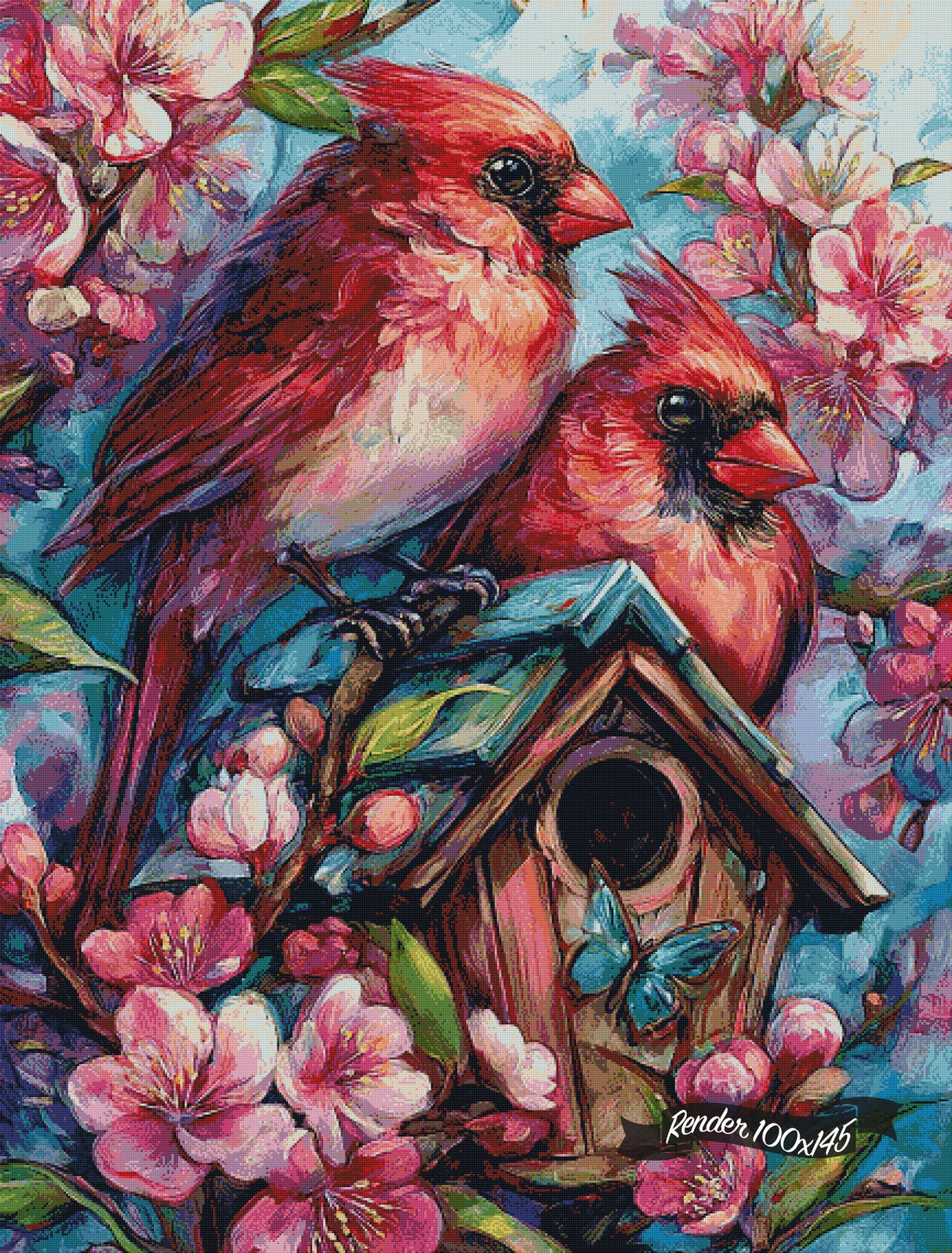 Cherry Blossom Cardinals ©Finira