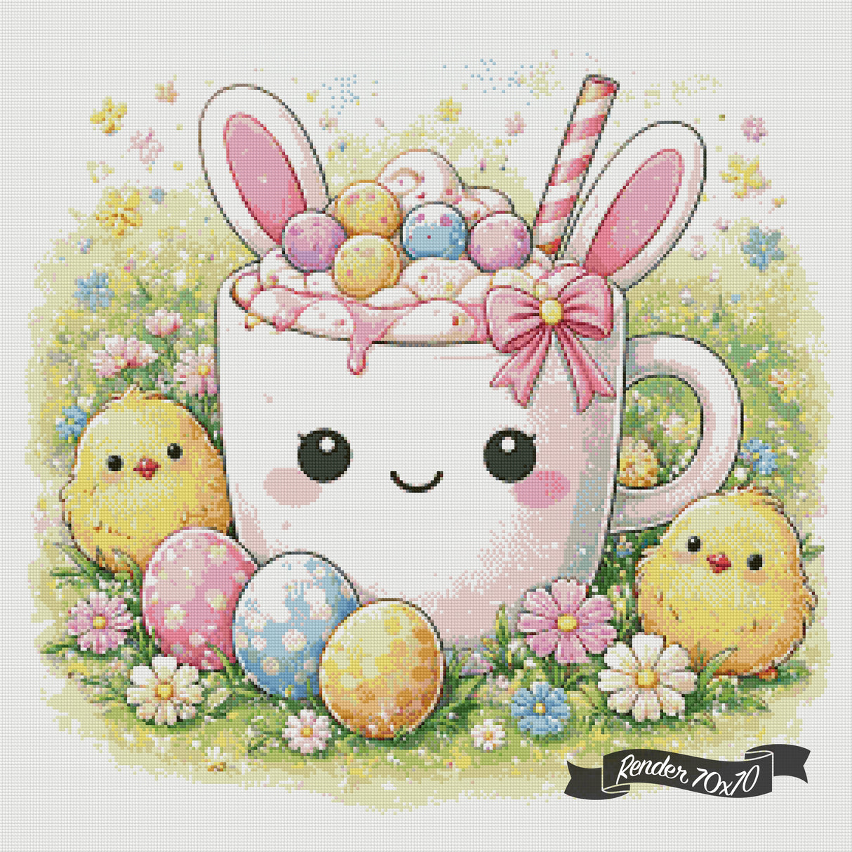 Cozy Cups - April ©The One With The Diamond Art