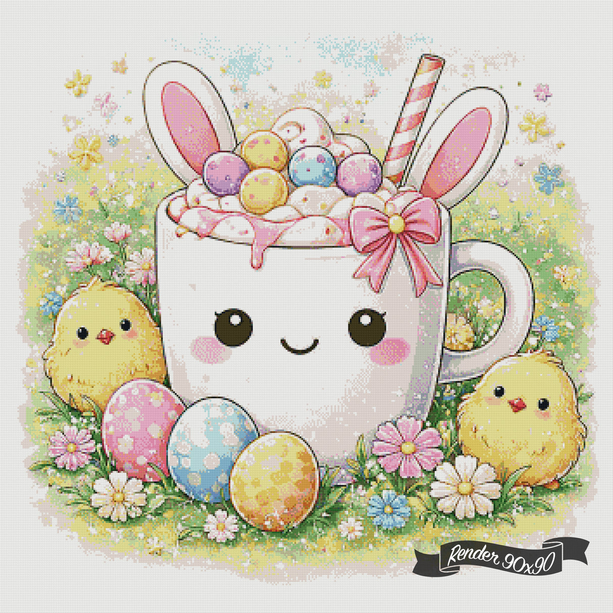 Cozy Cups - April ©The One With The Diamond Art