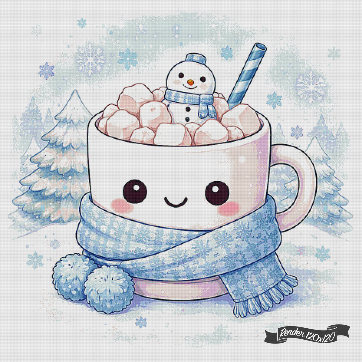 Cozy Cups - January ©The One With The Diamond Art