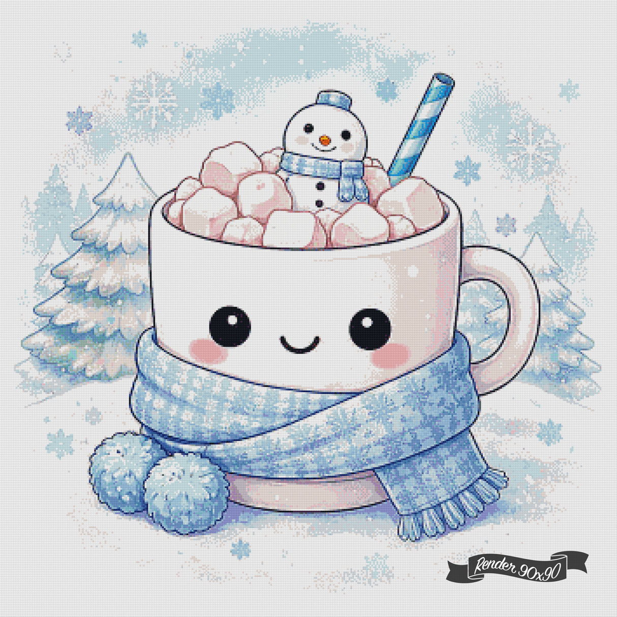 Cozy Cups - January ©The One With The Diamond Art