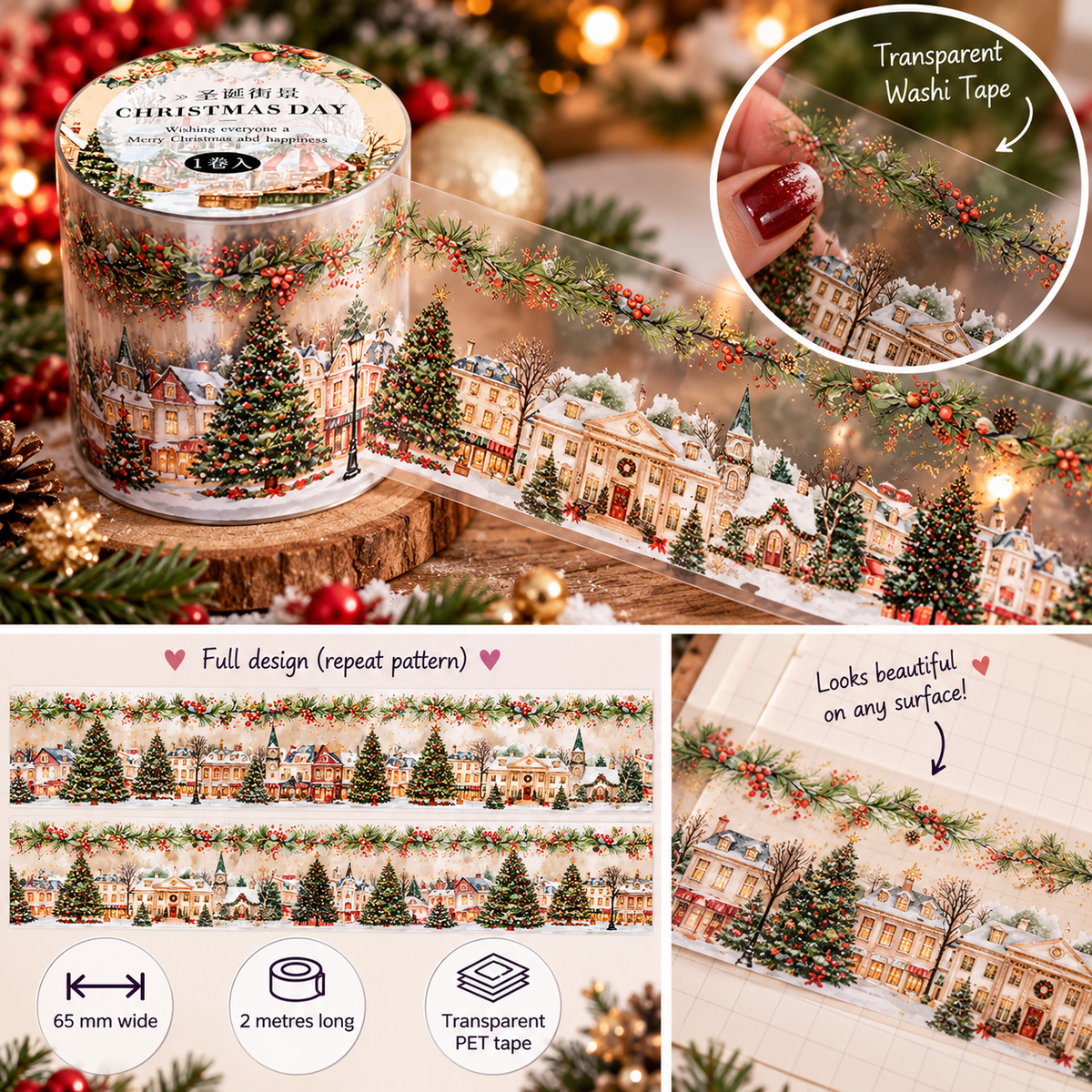 Christmas Village Decorative Tape