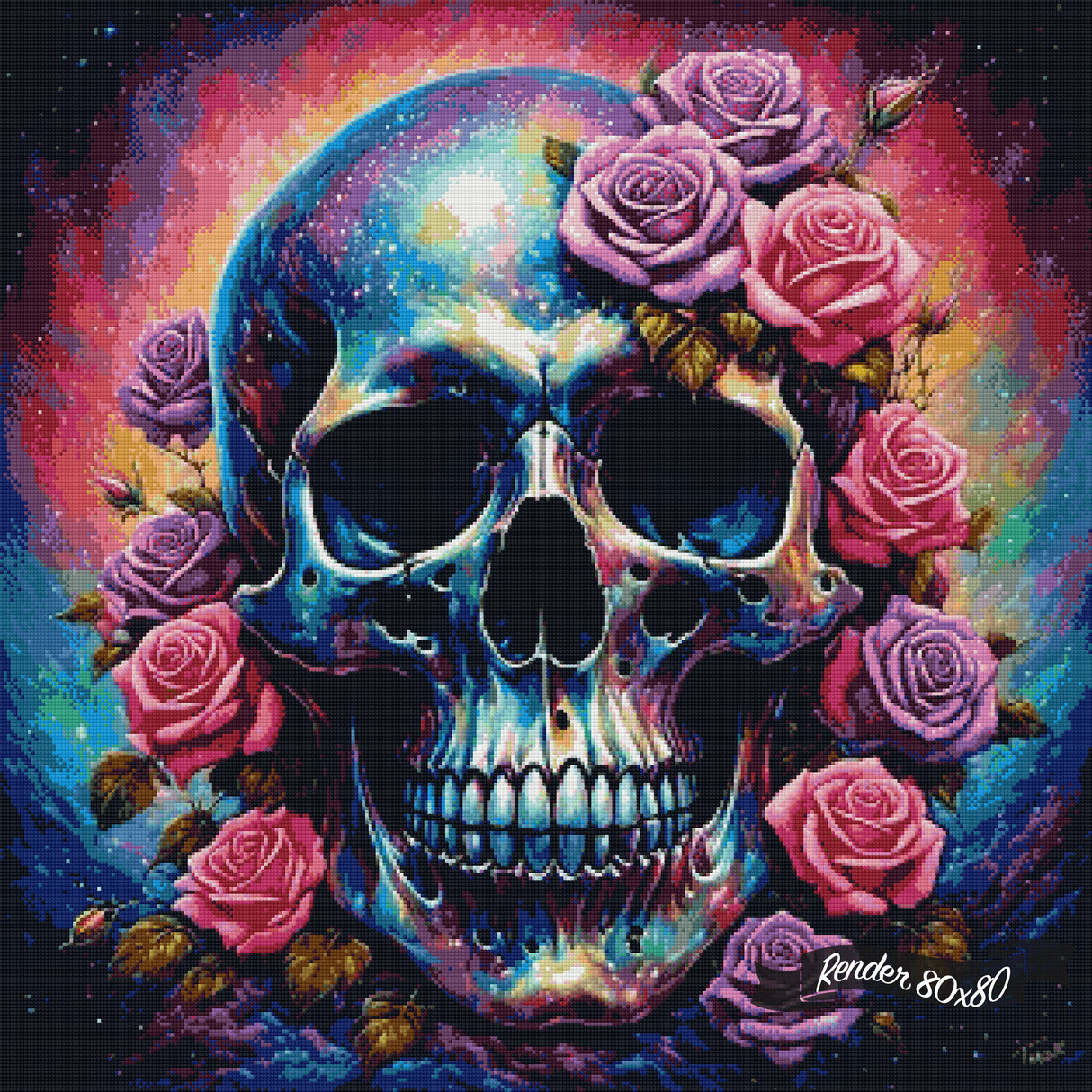 Holographic Skull And Roses ©Tabz Jones / GratefulLicensing.com