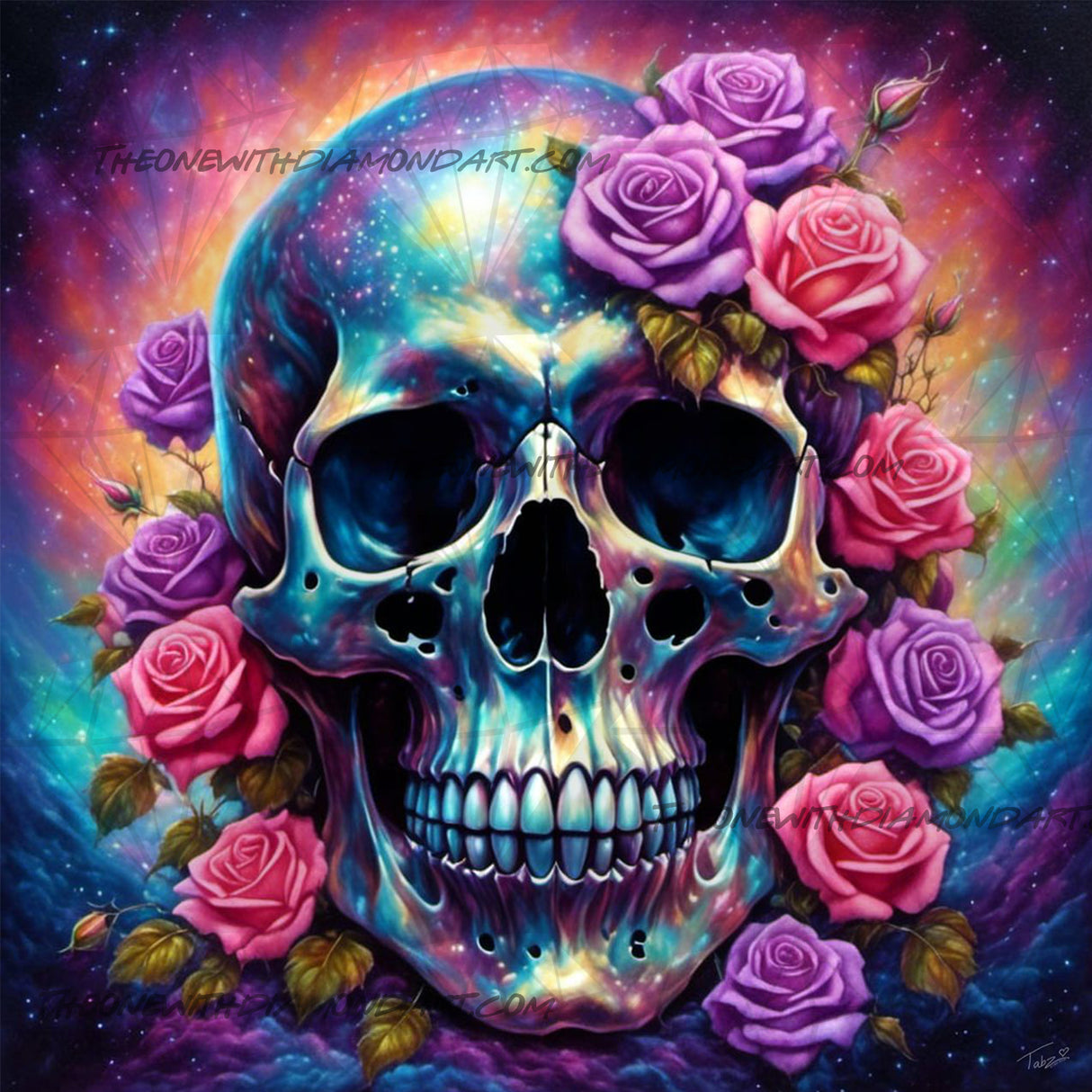 Holographic Skull And Roses ©Tabz Jones / GratefulLicensing.com