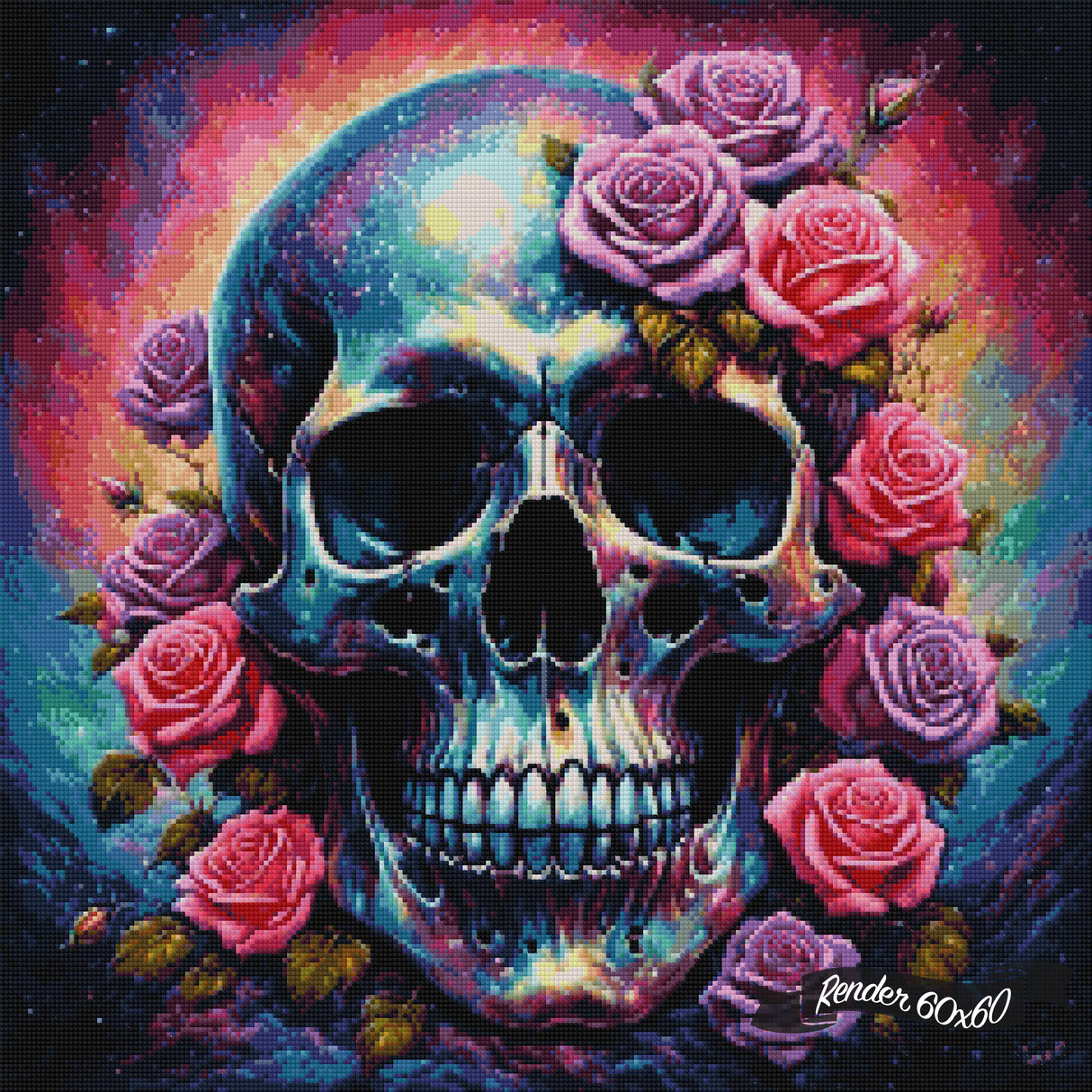 Holographic Skull And Roses ©Tabz Jones / GratefulLicensing.com