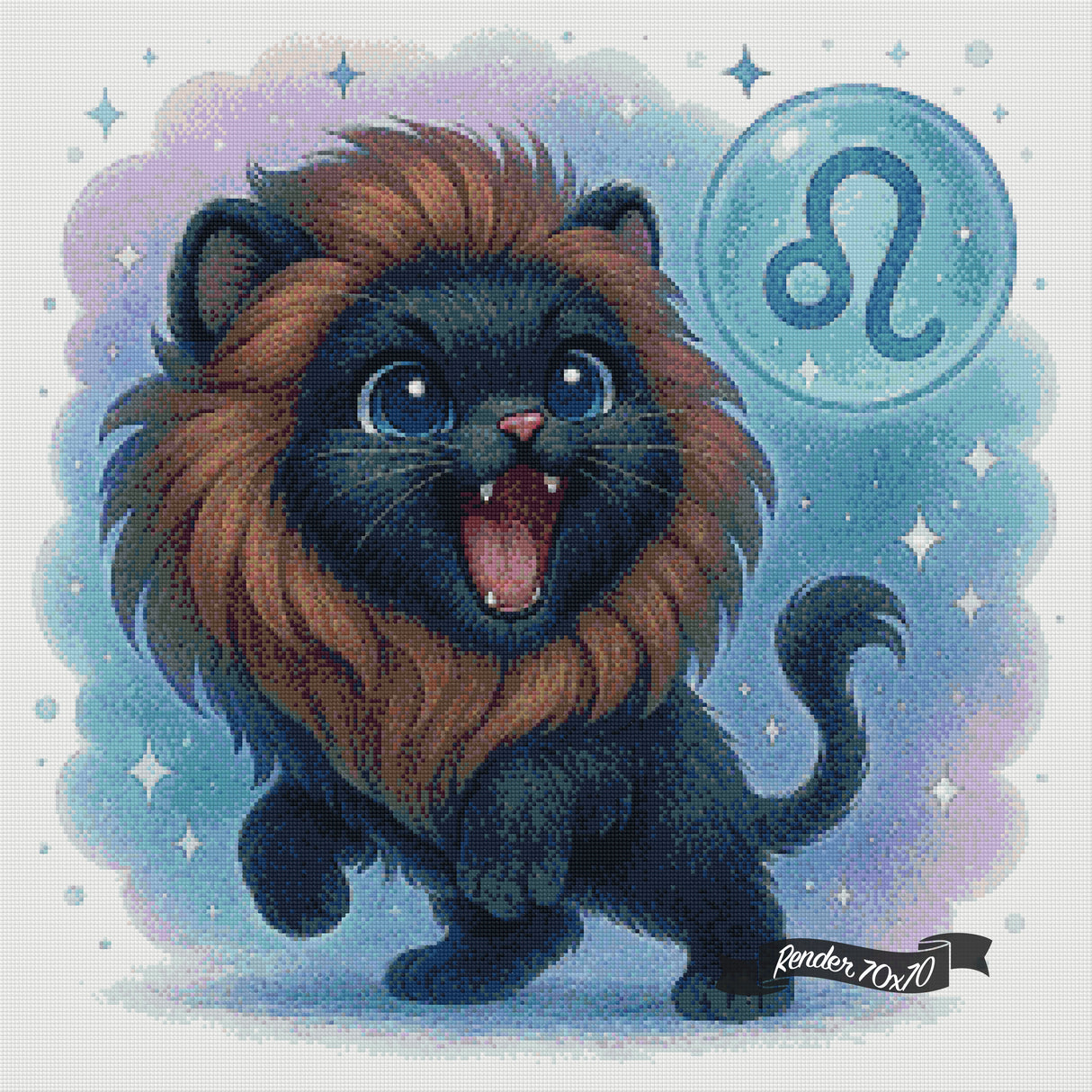 Leo Kitten ©The One With The Diamond Art