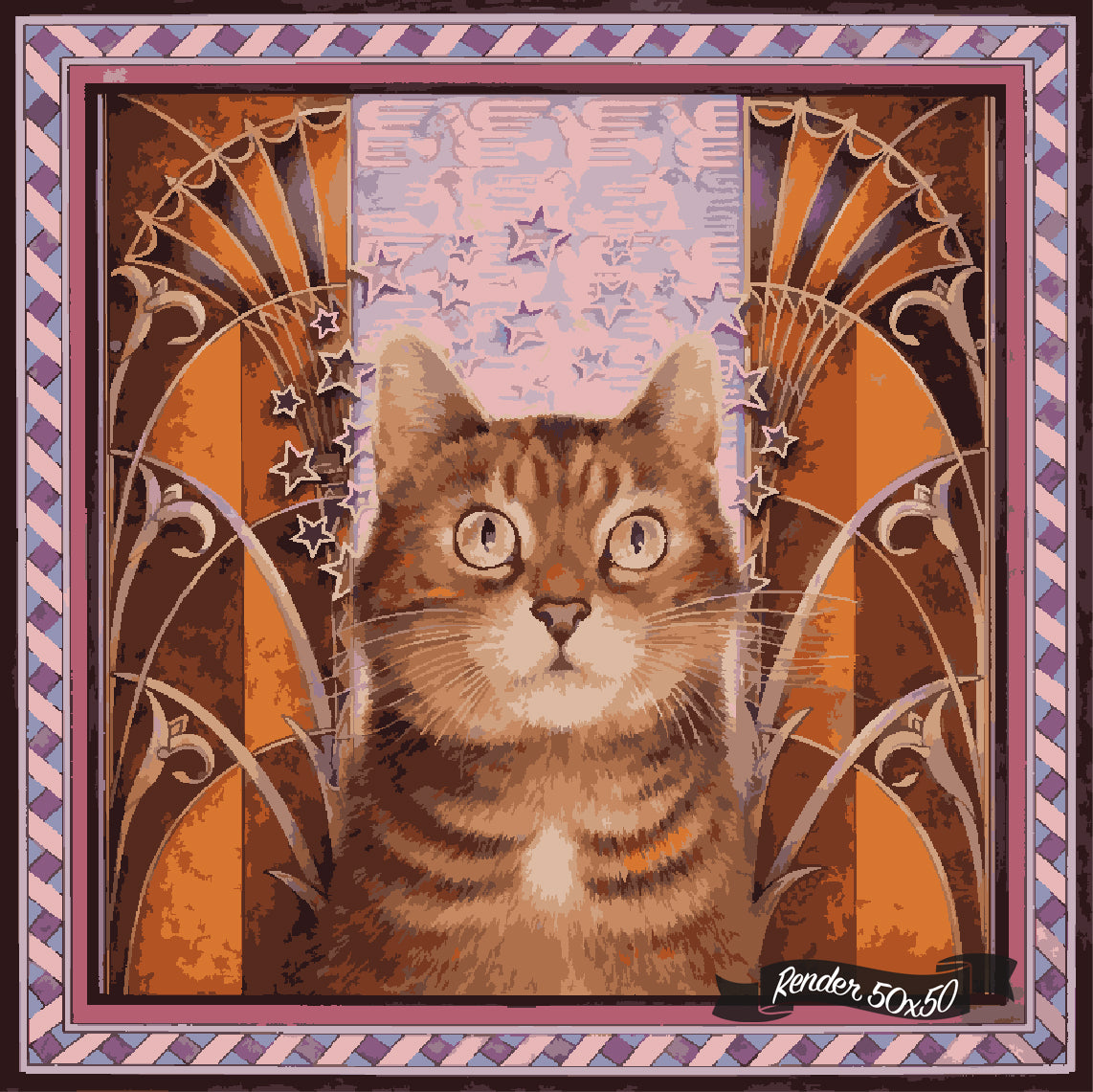 *Paint By Numbers* Luna Looks To The Art Deco Stars ©Ivory Cats