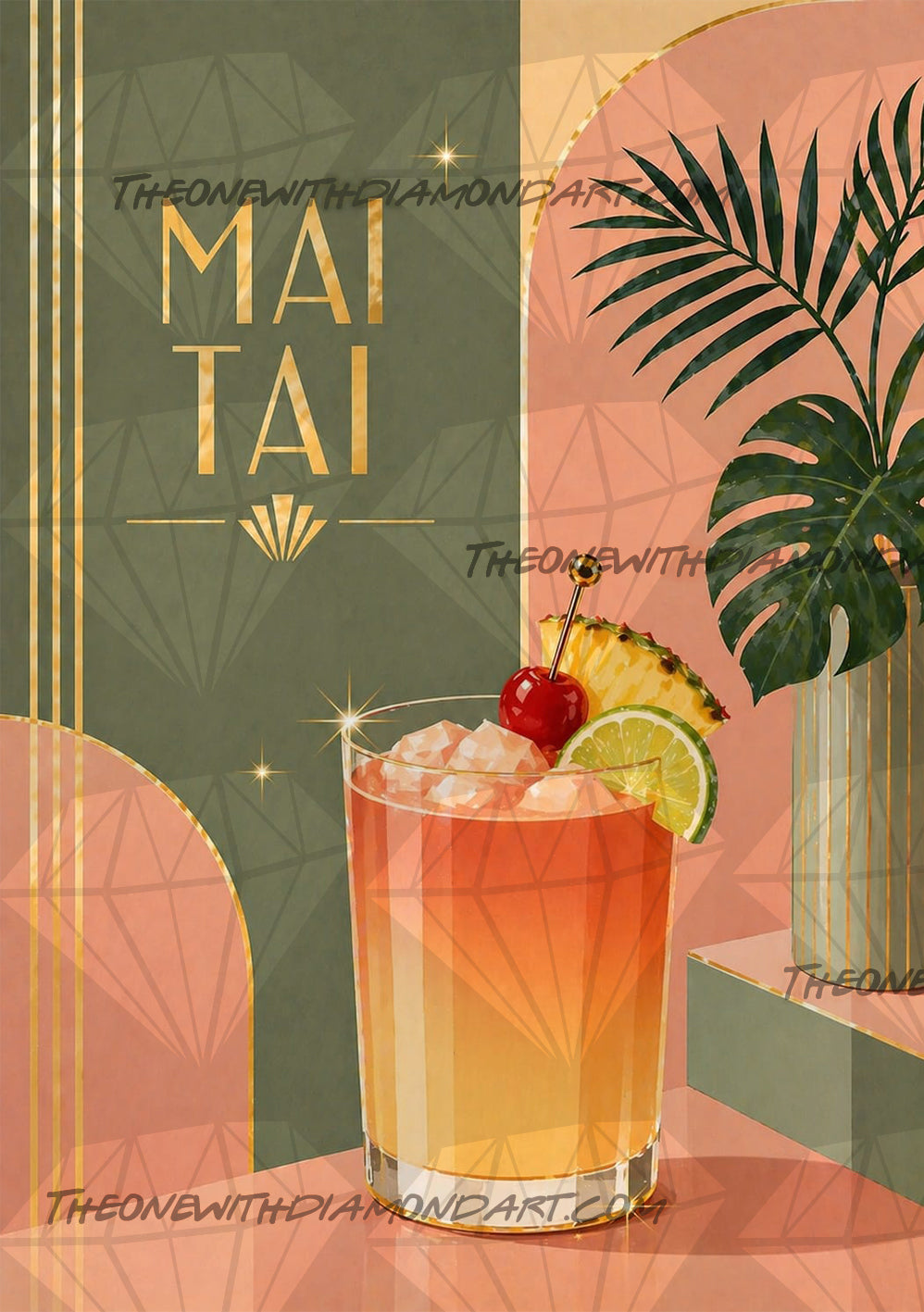*Paint By Numbers* Cocktail Hour - Mai Tai ©The One With The Diamond Art