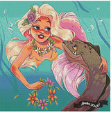 Mermaid And Moray Eel ©Levona Art