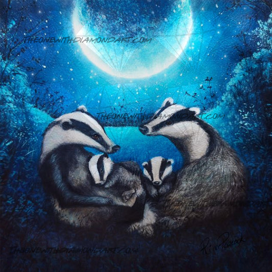 Moonlit Badger Family ©River Peacock