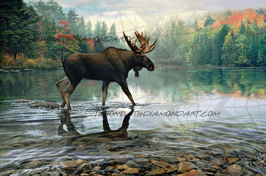 Moose Crossing ©Russell Cobane. Licensed by MGL, www.mglart.com