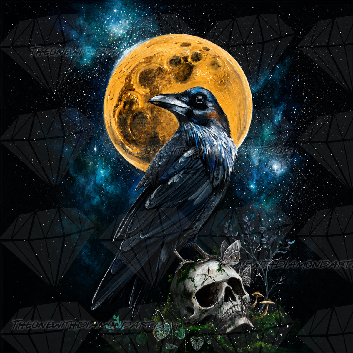 Raven Under Golden Moon ©Silvia Popescu
