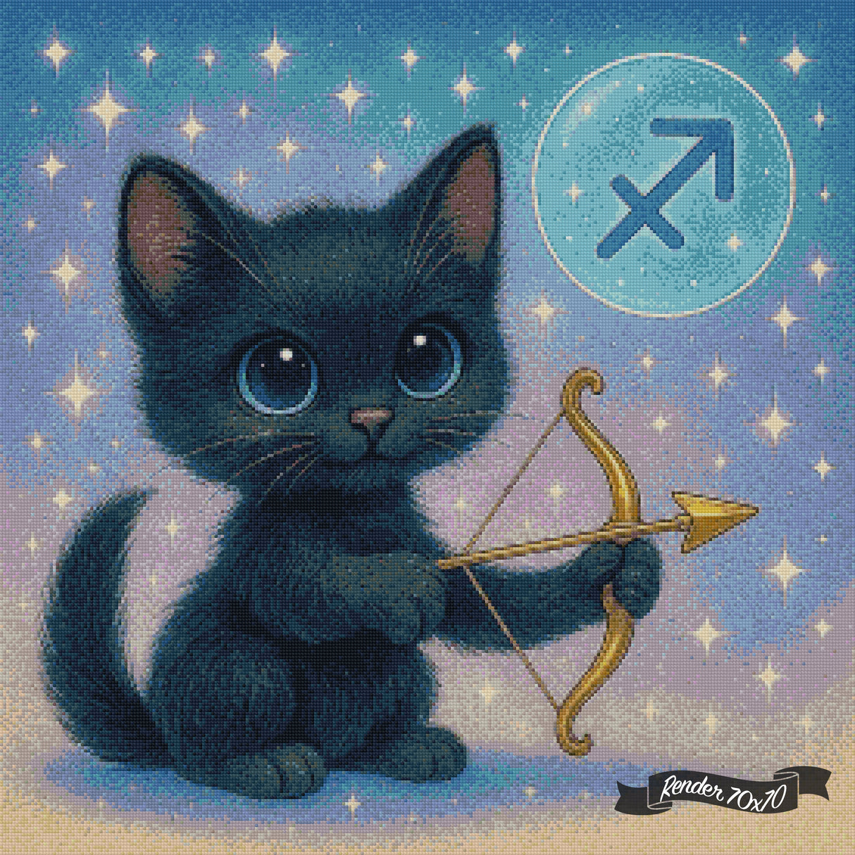 Sagittarius Kitten ©The One With The Diamond Art