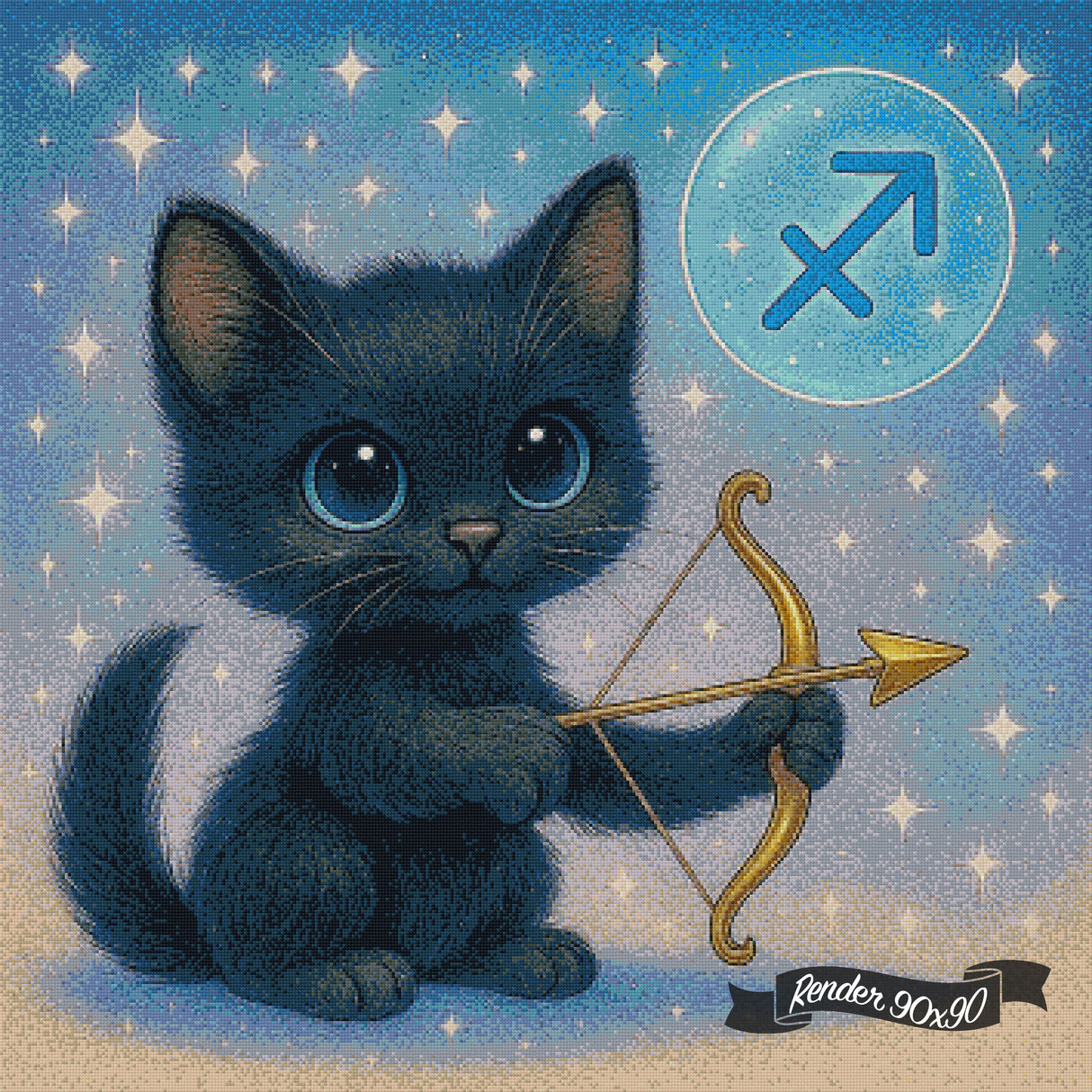 Sagittarius Kitten ©The One With The Diamond Art
