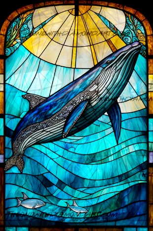 Stained Glass Whale