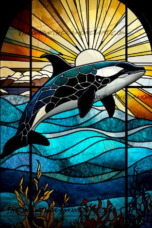 Stained Glass Orca