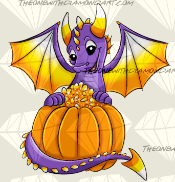 Candy Corn Dragon ©Parente Illustration – The One With The Diamond Art