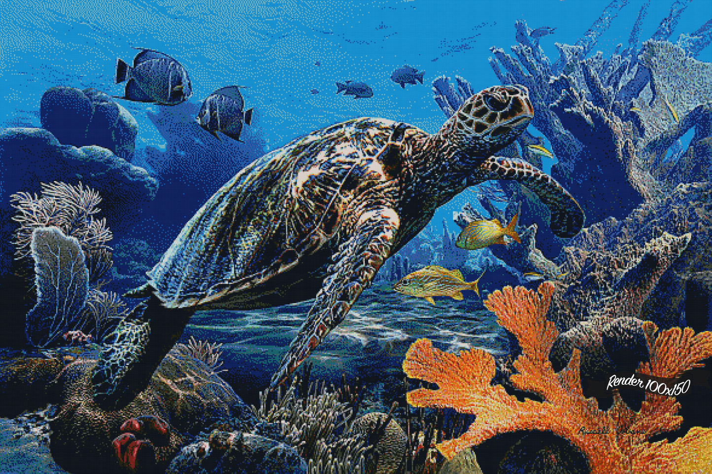 Hawksbill Sea Turtle ©Russell Cobane. Licensed by MGL, www.mglart.com