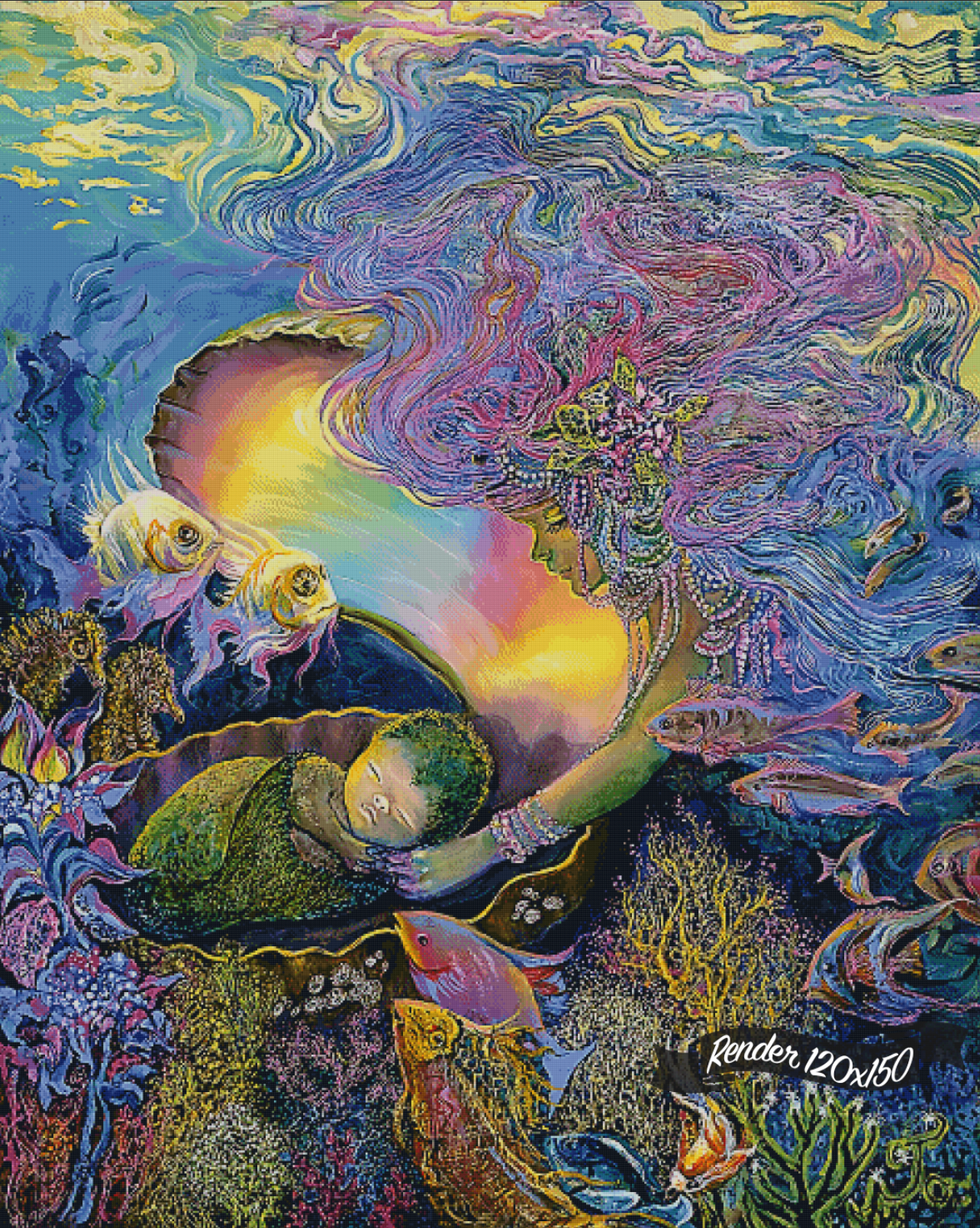 Birth Of A Mer-Baby ©Josephine Wall