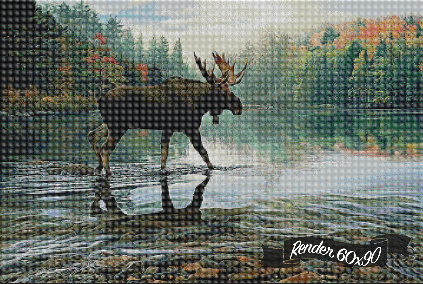 Moose Crossing ©Russell Cobane. Licensed by MGL, www.mglart.com