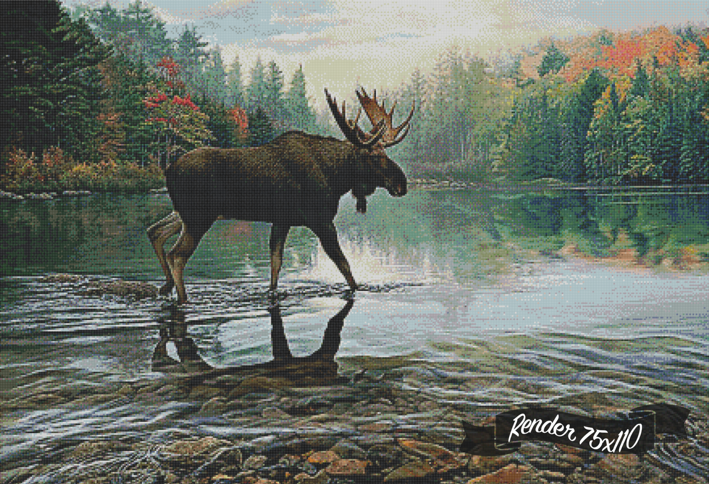 Moose Crossing ©Russell Cobane. Licensed by MGL, www.mglart.com