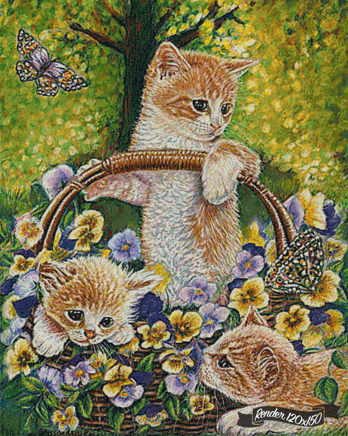 Cute Kittens In A Flower Basket ©Alessandra Rosi / GratefulLicensing.com