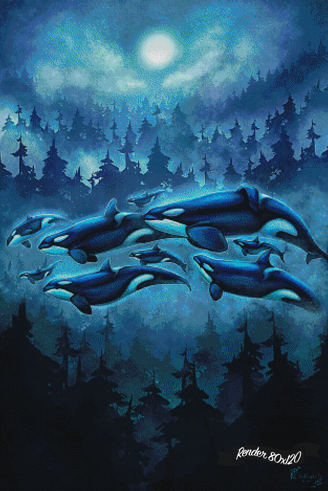 Transcendent Orca - Moon Sea ©Chellosia