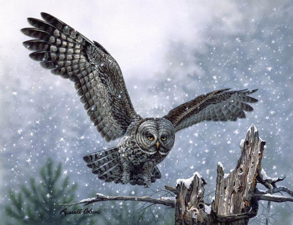 Snowy Landing ©Russell Cobane. Licensed by MGL, www.mglart.com