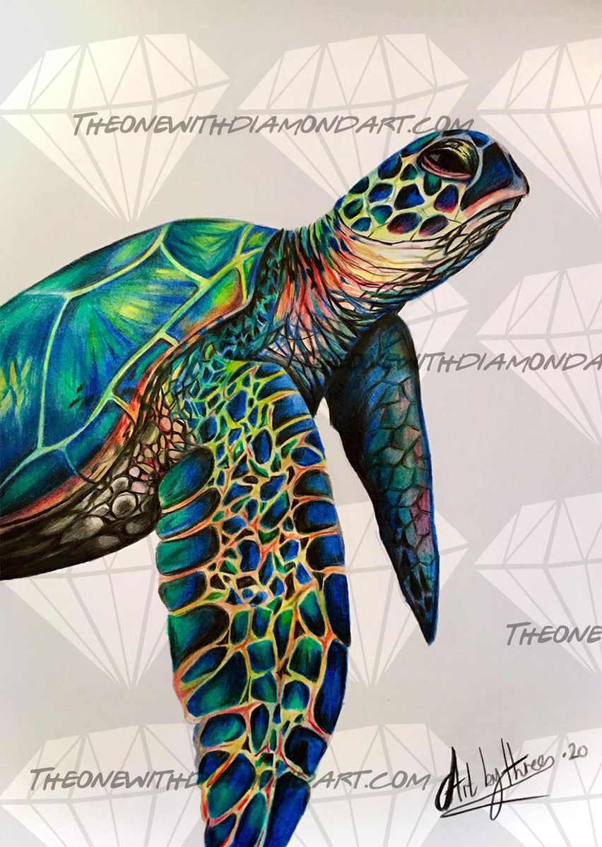 Sea Turtle ©ArtByThree – The One With The Diamond Art