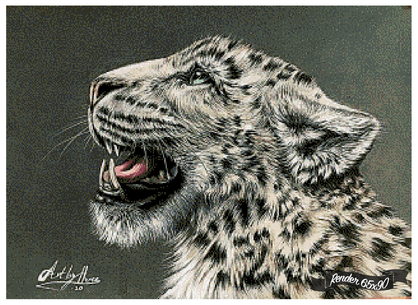 Snowy Leopard Roar ©ArtByThree