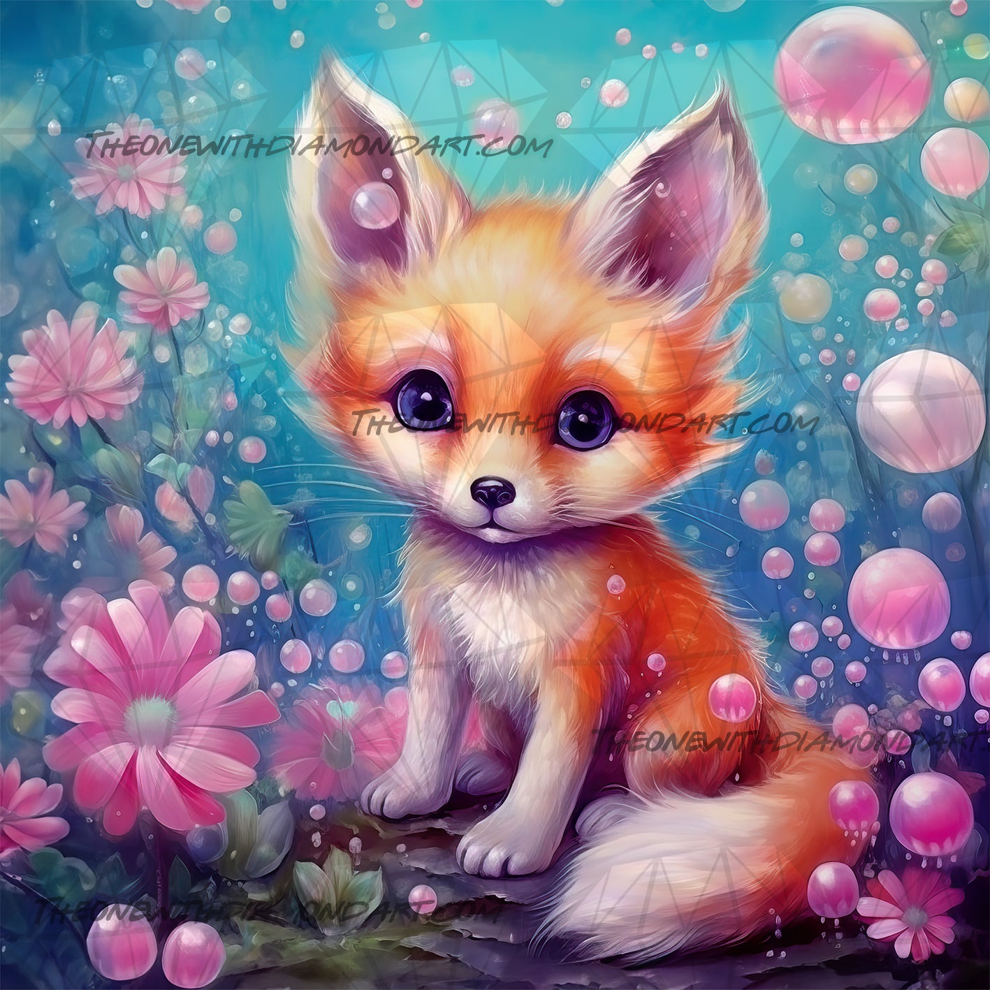 Spring Flower Fox ©Laura @cocomarshmallow_art