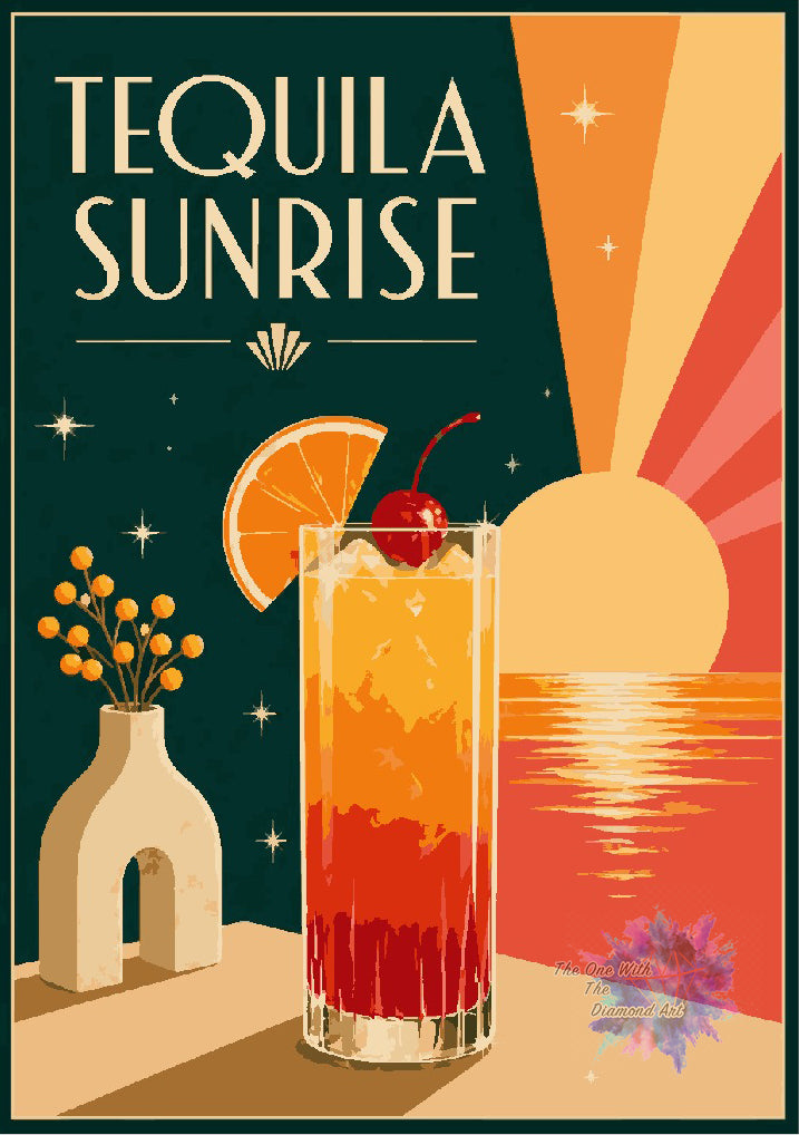 *Paint By Numbers* Cocktail Hour - Tequila Sunrise ©The One With The Diamond Art