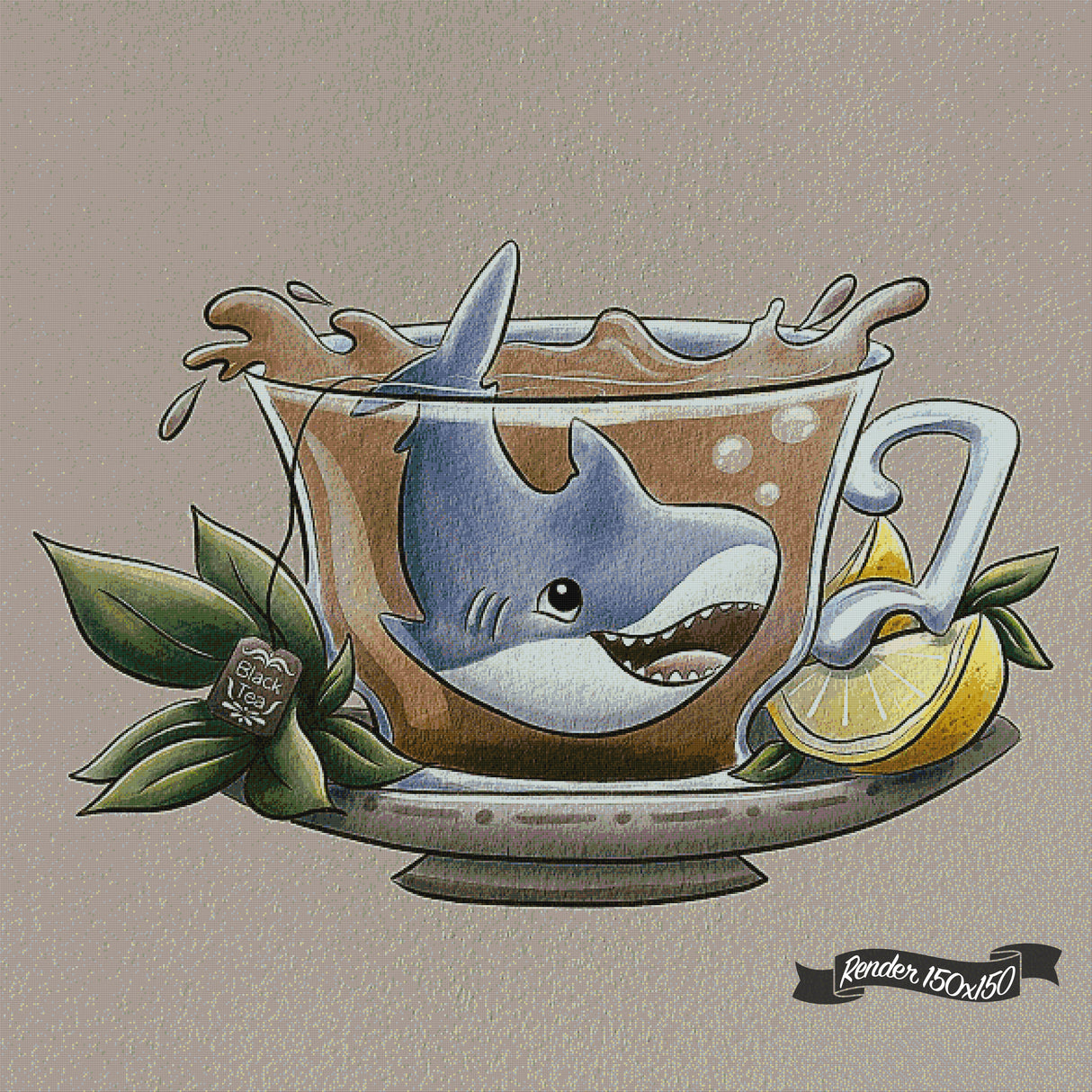 Tea Collective - Shark ©Parente Illustration