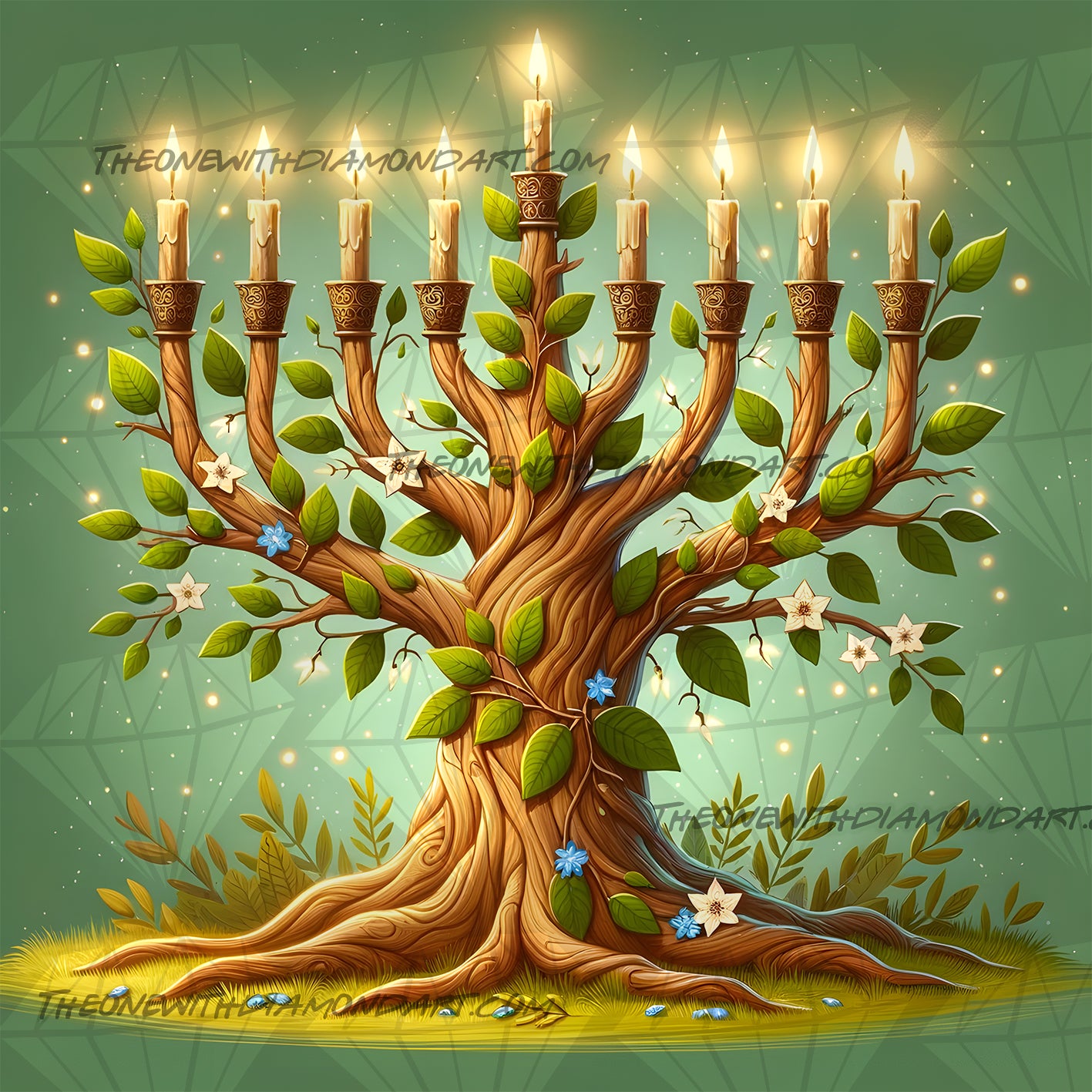 The Menorah Tree ©Finira – The One With The Diamond Art