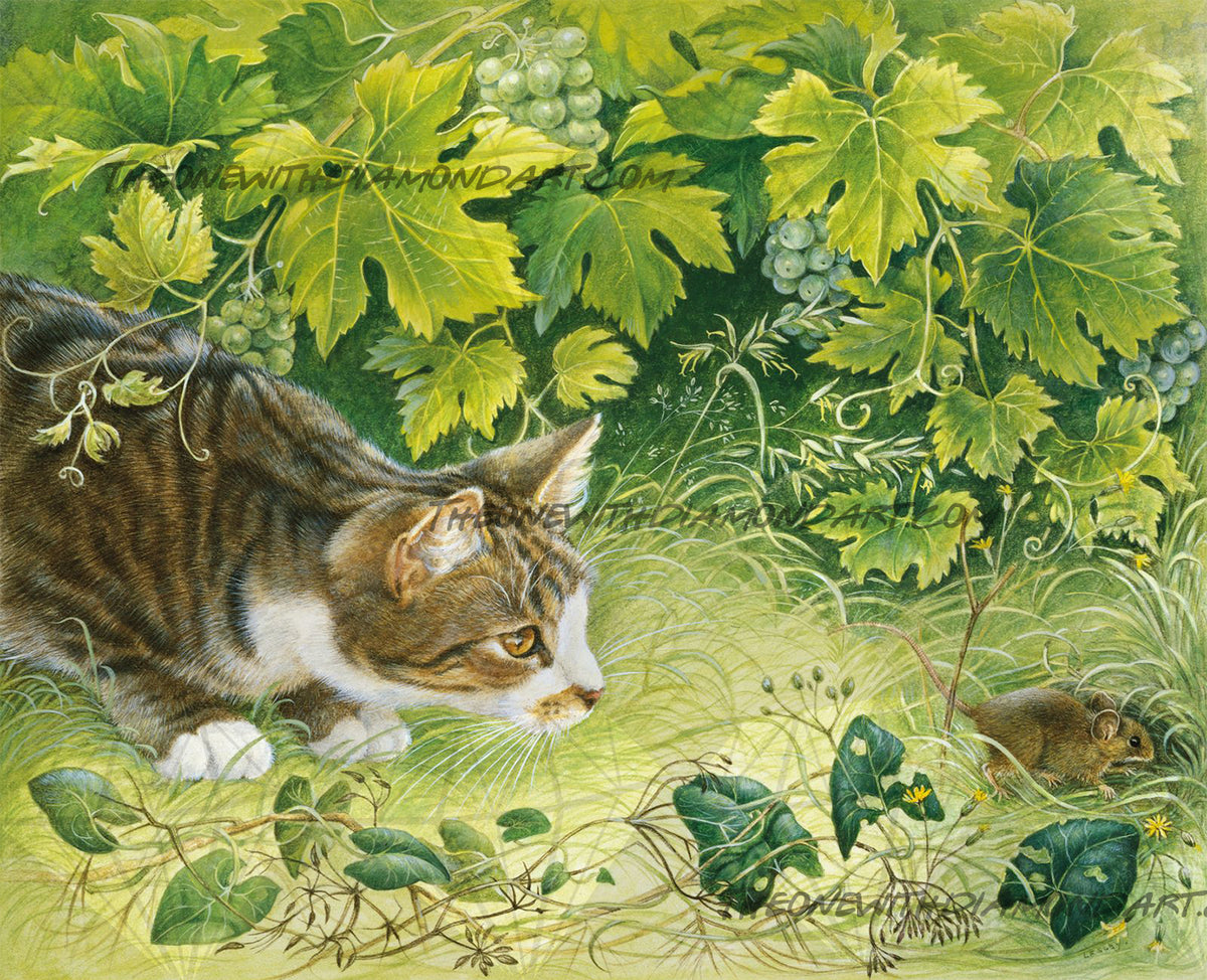 *Paint By Numbers* Twiglet In The Vines With Mouse ©Ivory Cats
