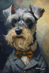 Victorian Pets - Dapper Schnauzer In A Red Bow Tie ©Wumples / GratefulLicensing.com