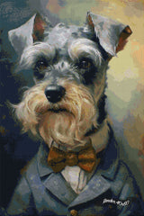 Victorian Pets - Dapper Schnauzer In A Red Bow Tie ©Wumples / GratefulLicensing.com