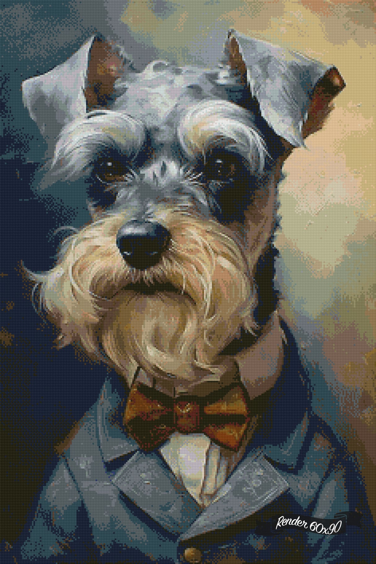 Victorian Pets - Dapper Schnauzer In A Red Bow Tie ©Wumples / GratefulLicensing.com