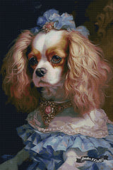 Victorian Pets - King Charles Spaniel In A Blue Dress ©Wumples / GratefulLicensing.com